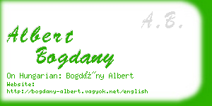 albert bogdany business card